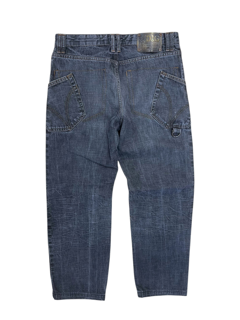 Dolce&Gabbana 2003-2004 Faded Baggy Denim Jeans Women's Large(40