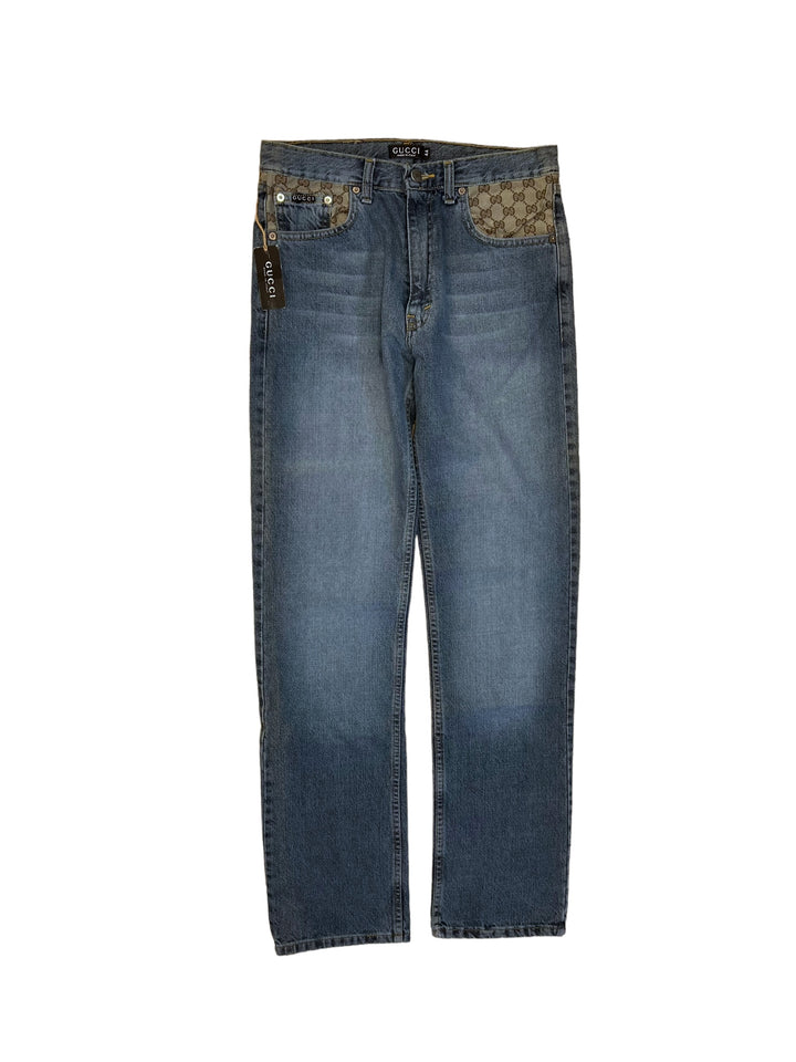 Deadstock 90’s Gucci monogram jeans women’s small(36)