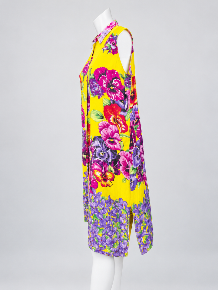 Versace Jeans Couture floral sleeveless shirt dress