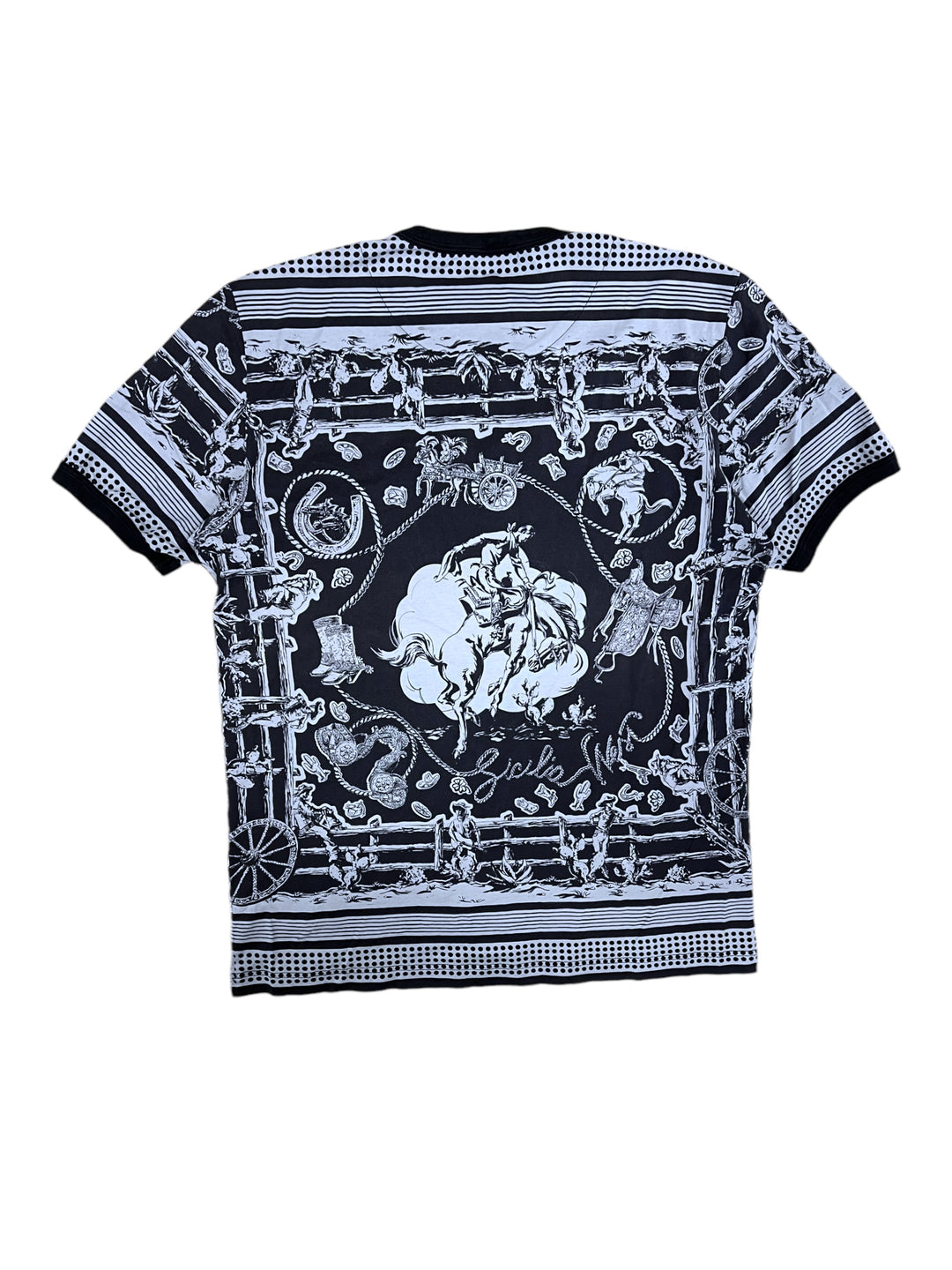 Dolce & Gabbana Monochrome Printed Cotton Crewneck T-Shirt men’s medium