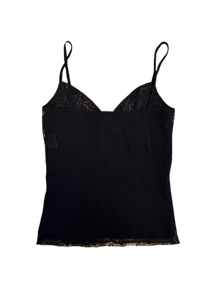 Vintage black & gold lace top