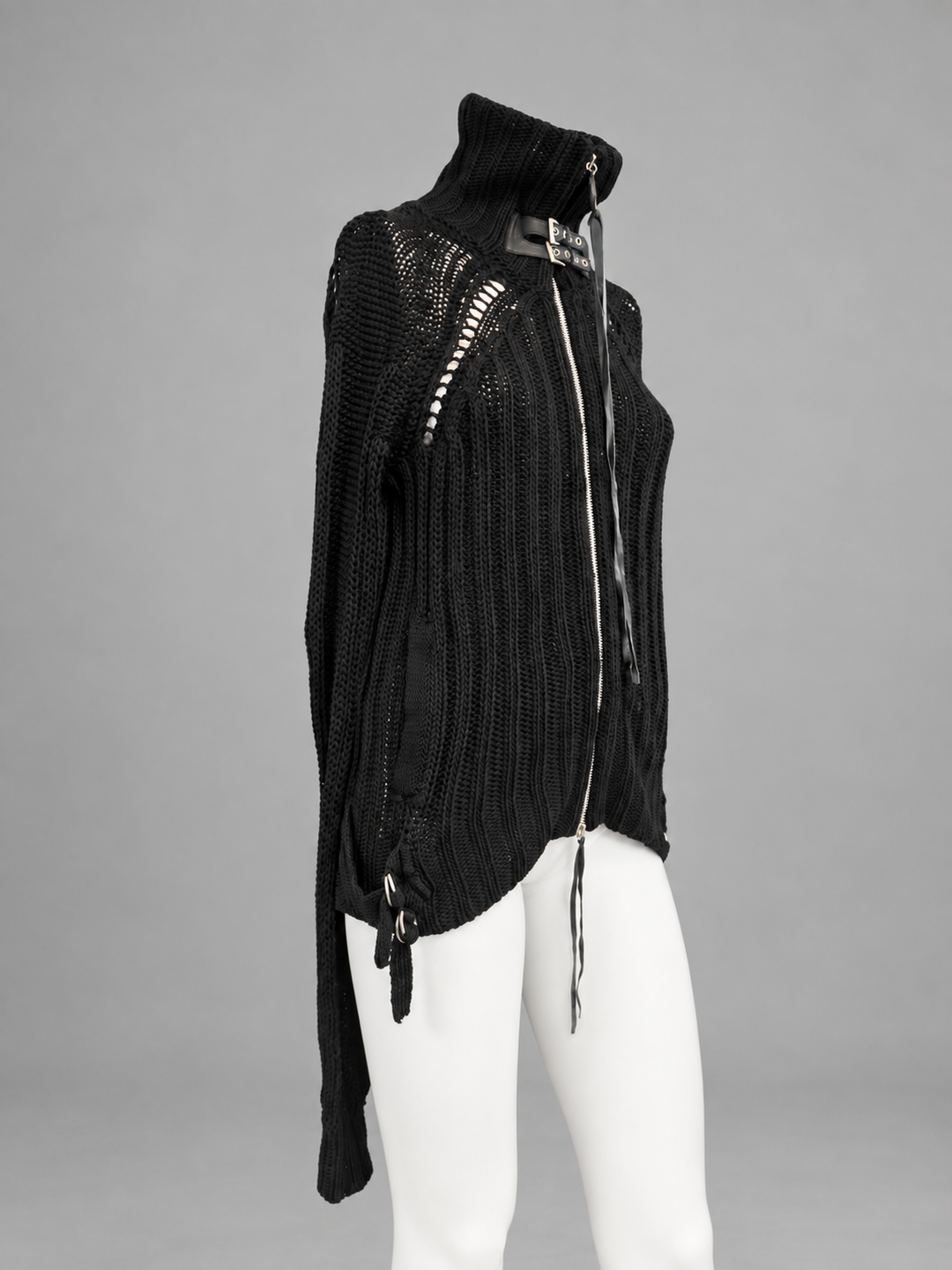 Patrizia Pepe open knit zip cardigan