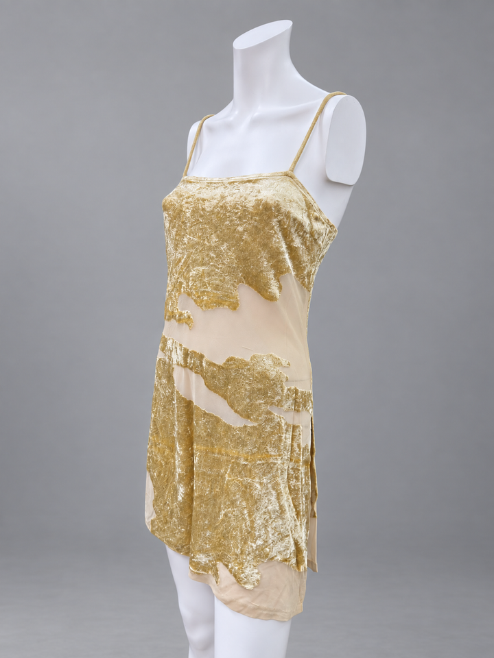 La Perla velvet & sheer mesh slip dress