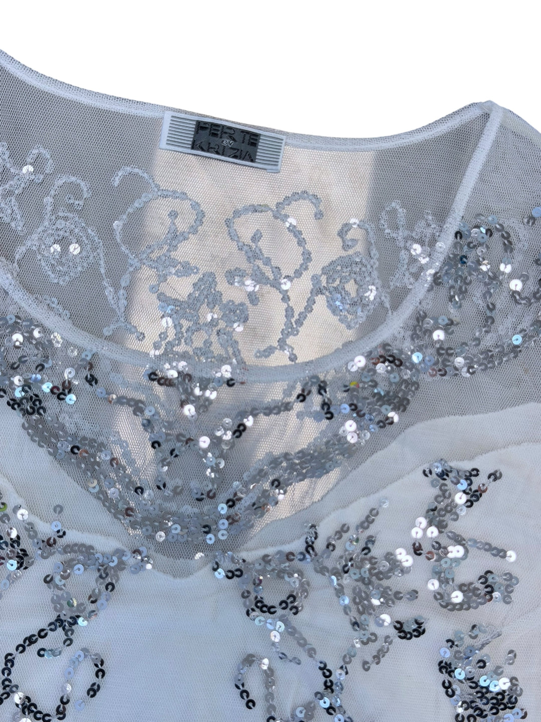 Krizia sheer sequin embroidered top