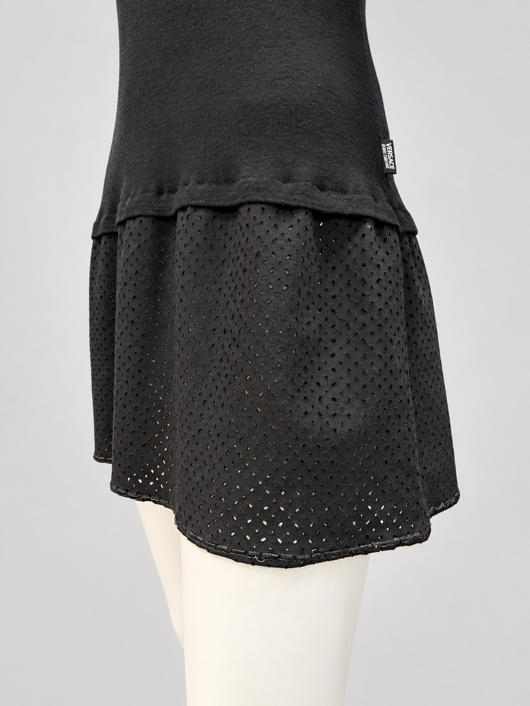 Versace Jeans Couture FW2003 crystallised rib knit dress