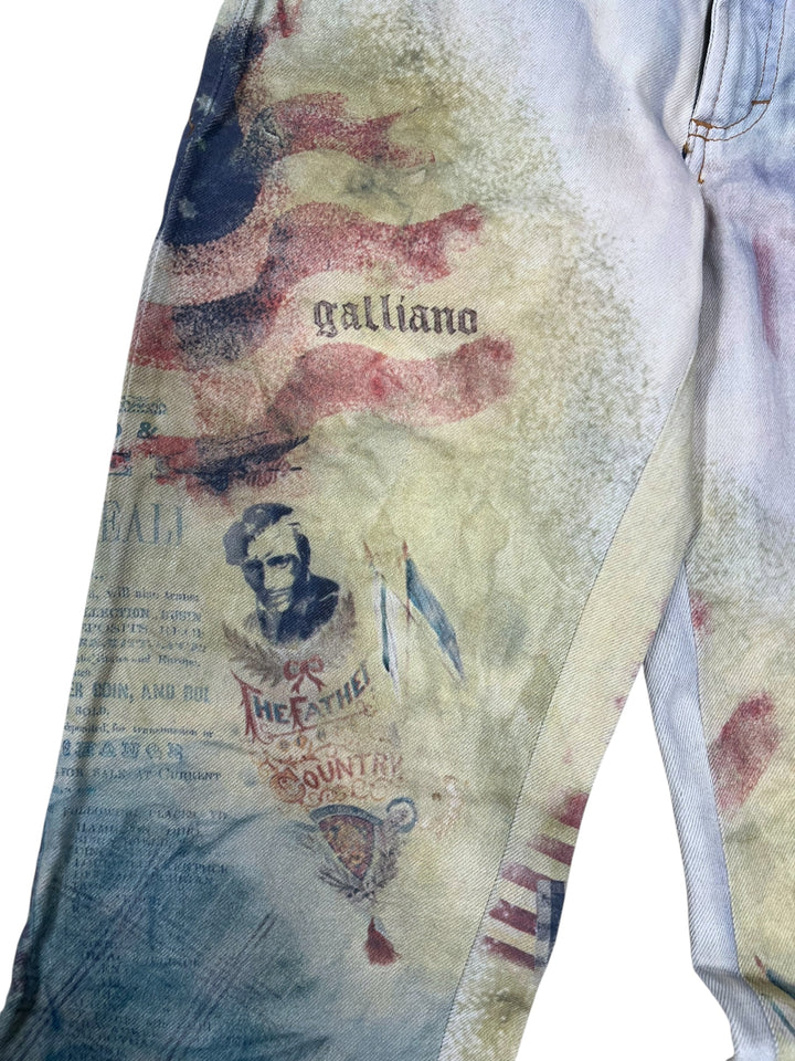 Galliano full-print trompe-l’œil jeans (W27)