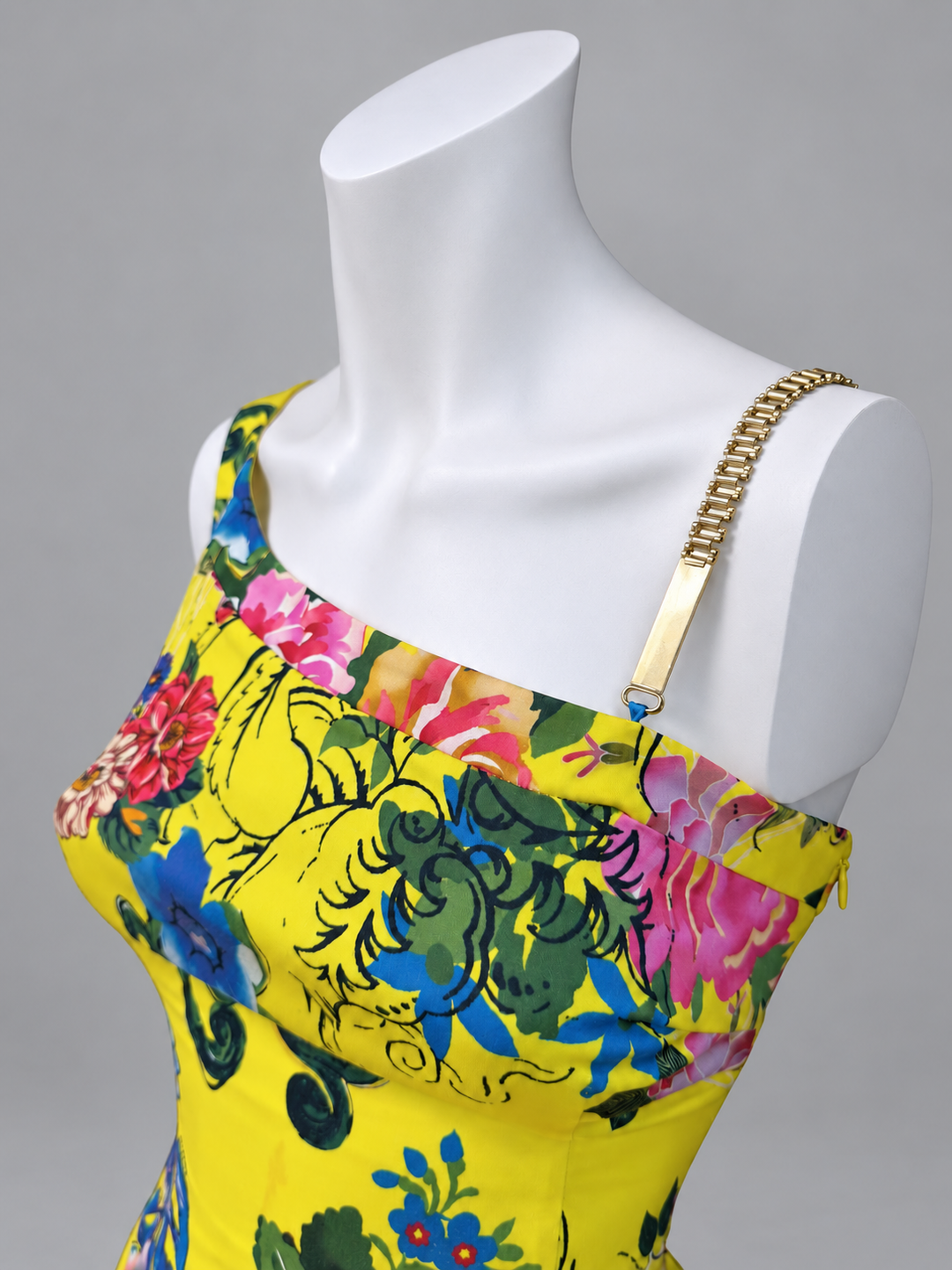 Versus Versace floral chain strap mini dress