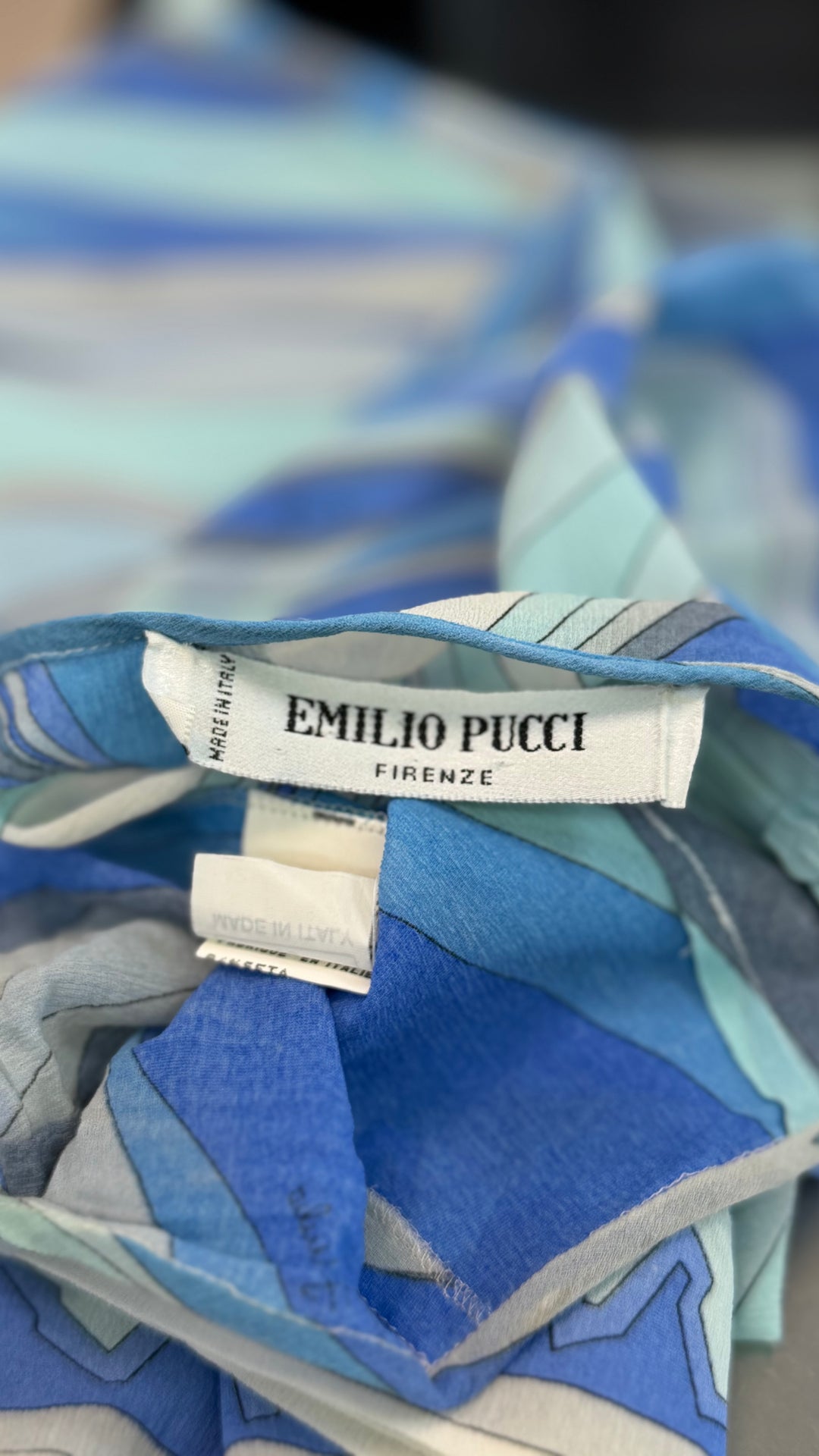 Emilio Pucci blue abstract print silk skirt