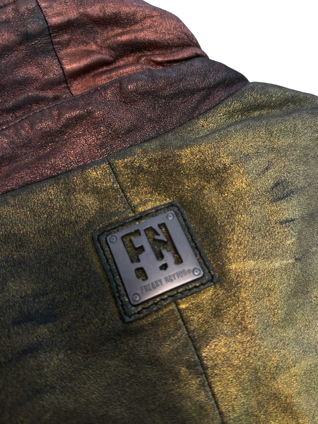 Freaky Nation Disco Fever metallic leather biker jacket