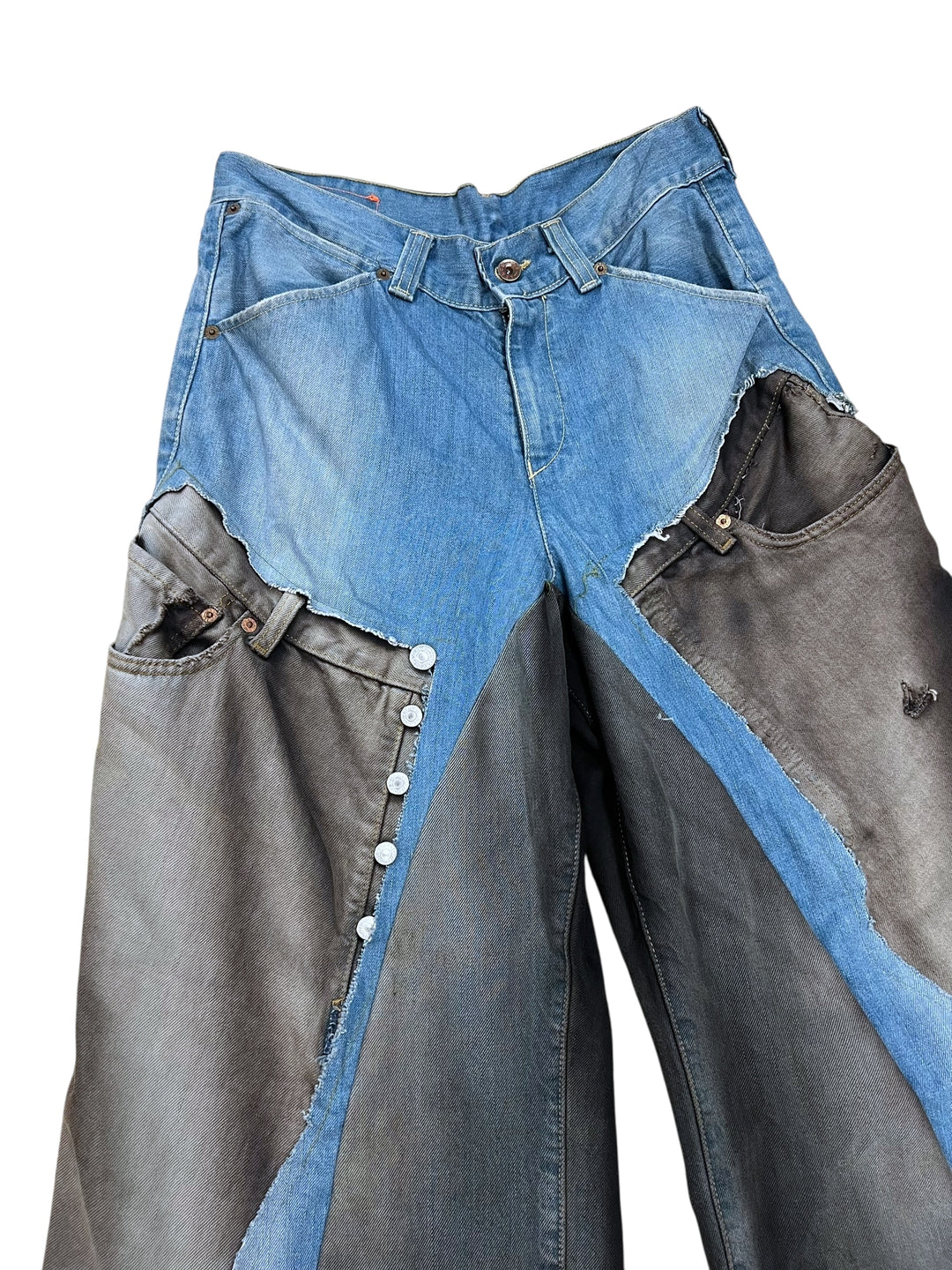 Upcycled Patchwork Levi’s Wide Leg Jeans Men’s Small