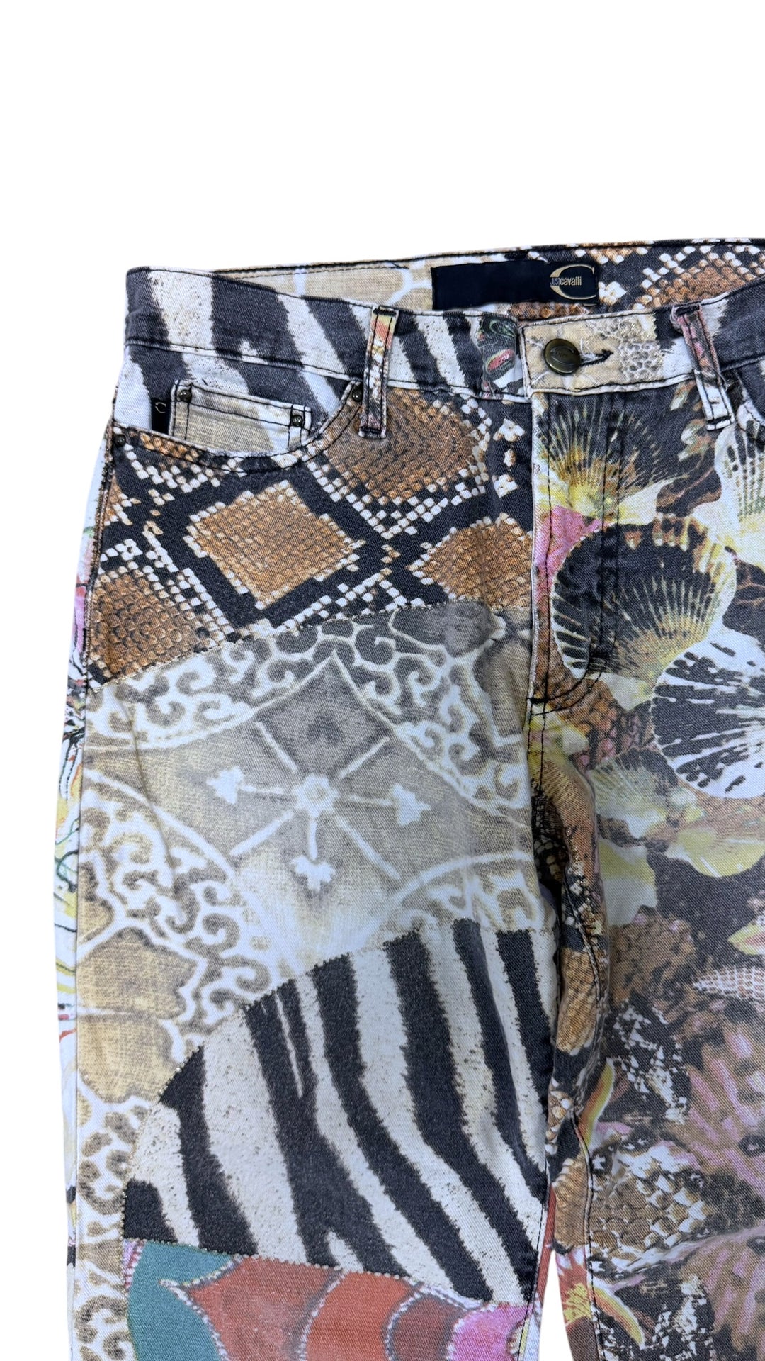 Just Cavalli snake print straight leg pants