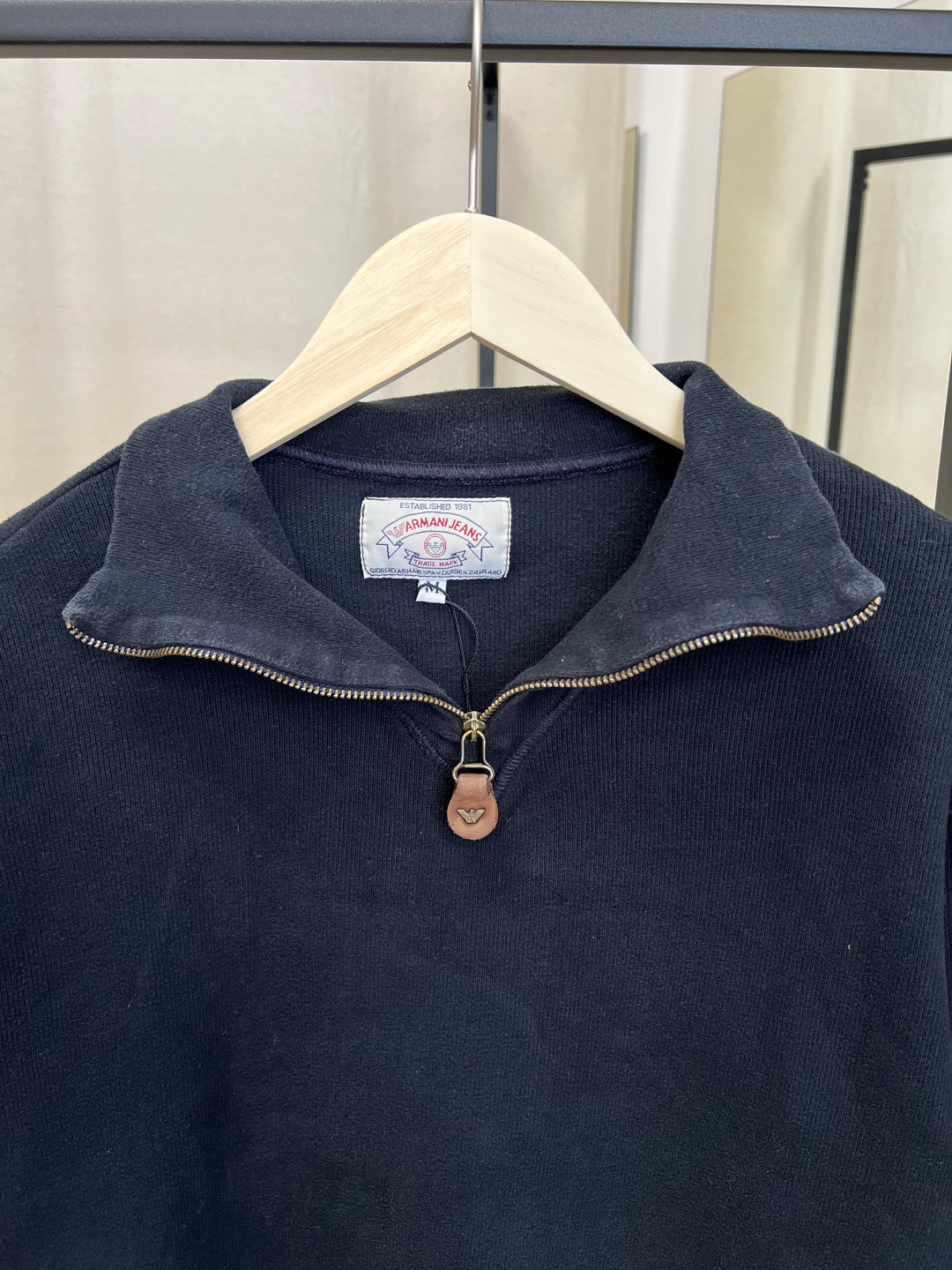 Vintage Armani 1/4 Zip Up Sweatshirt Women’s Medium