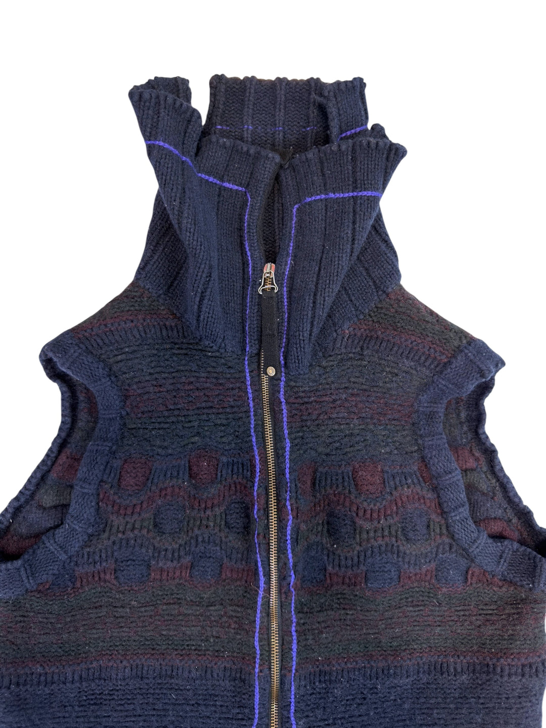 Diesel vintage wool knit zip vest
