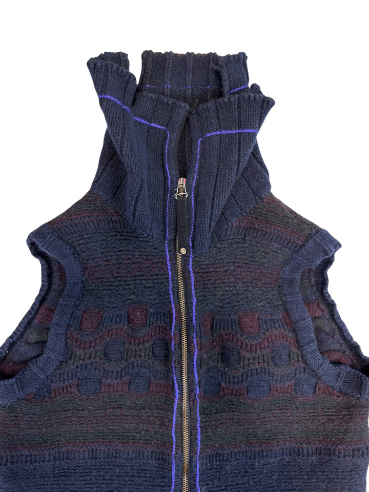 Diesel vintage wool knit zip vest
