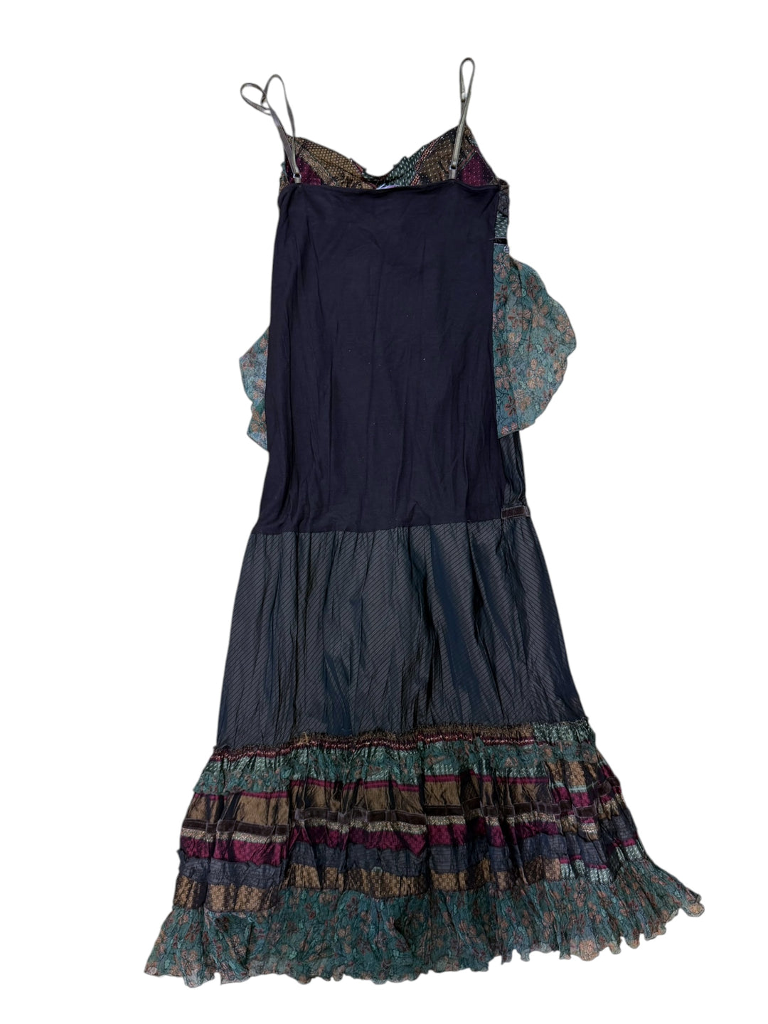Rinascimento patchwork silk blend maxi dress