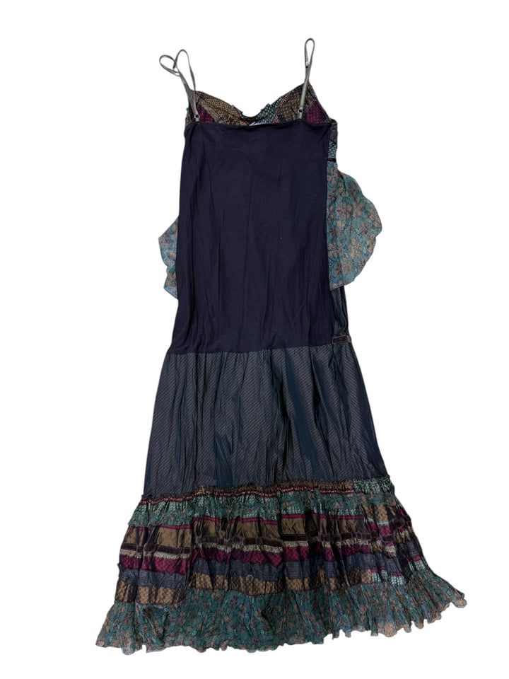 Rinascimento patchwork silk blend maxi dress