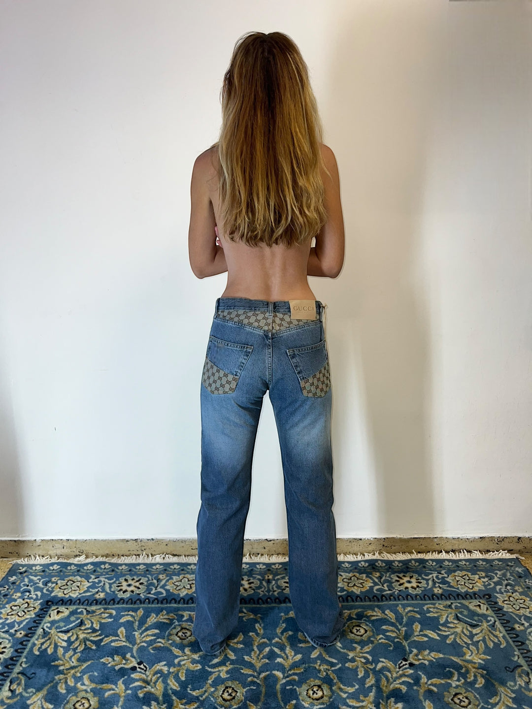 Deadstock 90’s Gucci monogram jeans women’s small(36)