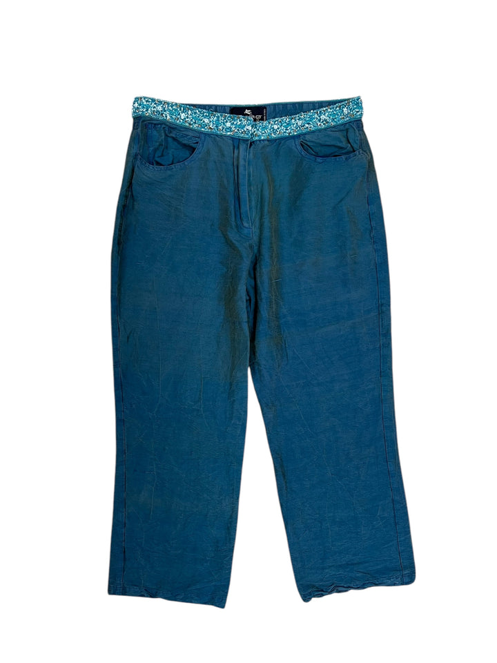 Etro vintage silk straight pants women’s small(34)