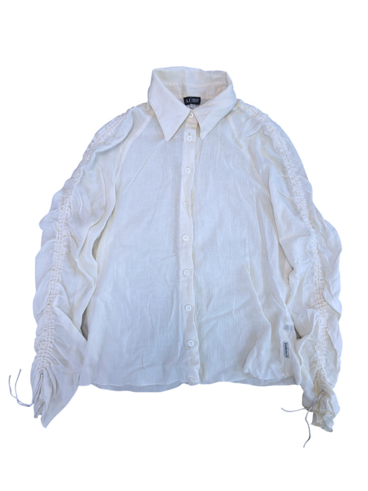 Armani Jeans vintage ruched sleeve shirt