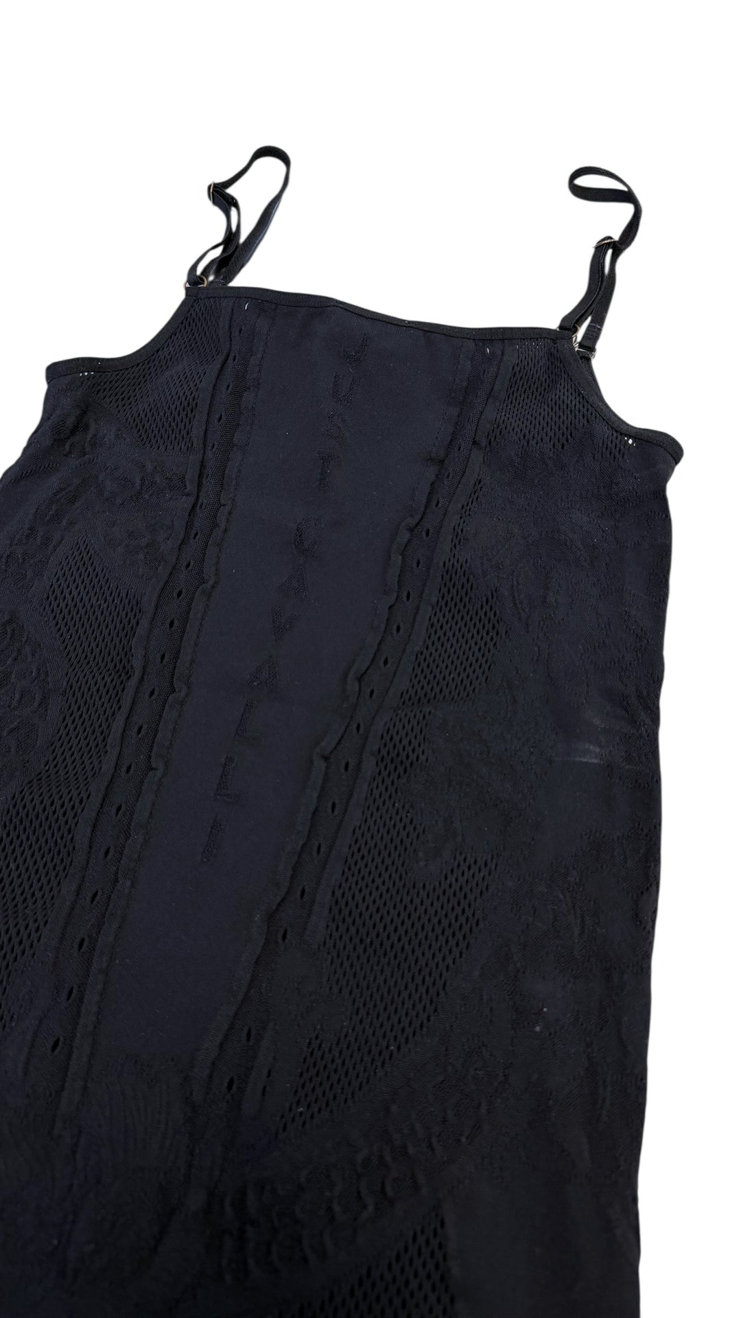 Just Cavalli mesh tank top with perforated/fishnet details