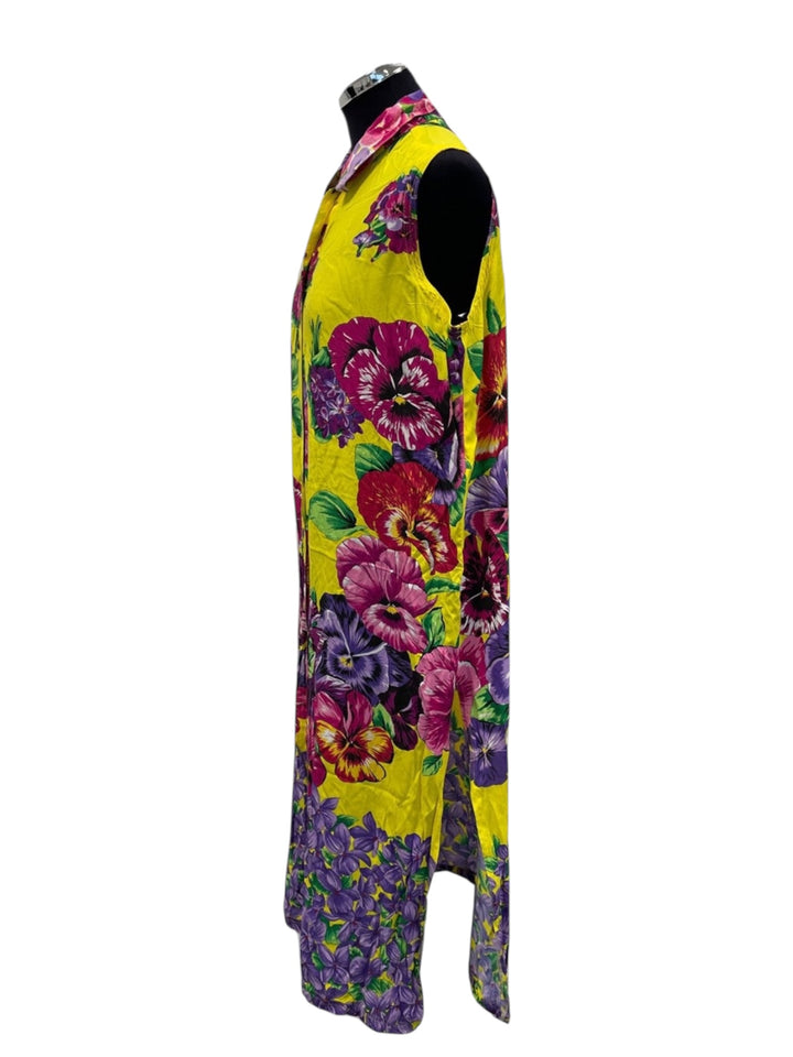 Versace Jeans Couture Floral Sleeveless Shirt Dress Large