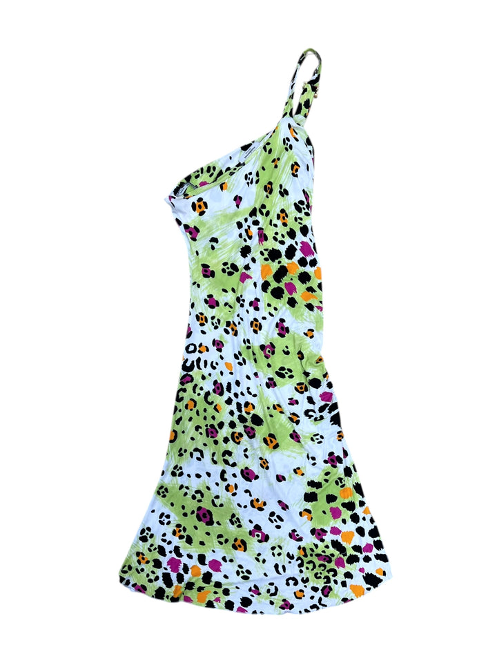 Roccobarocco One-Shoulder Leopard Print Dress S-M