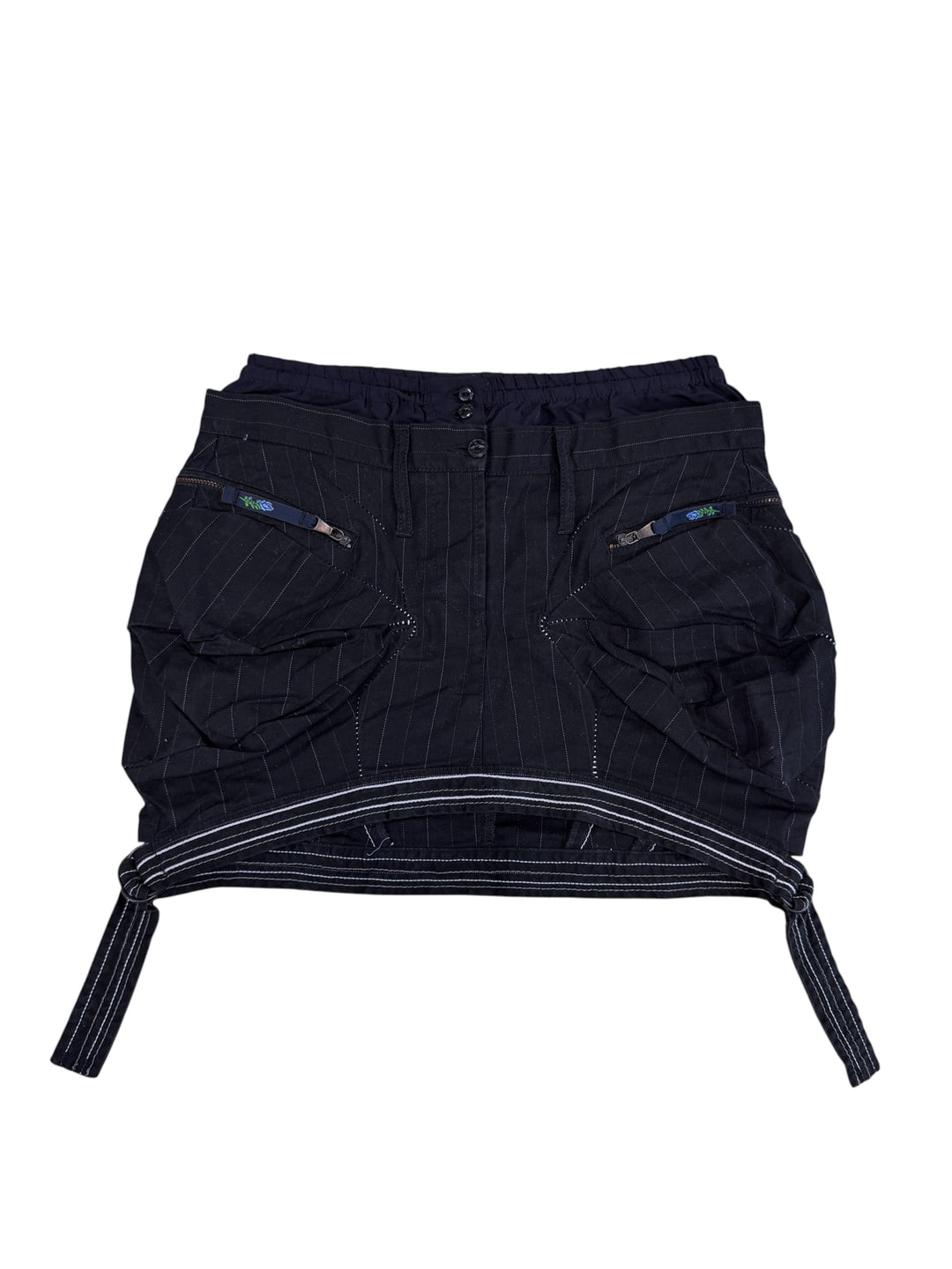 Marithé + François Girbaud pinstripe utility mini skirt