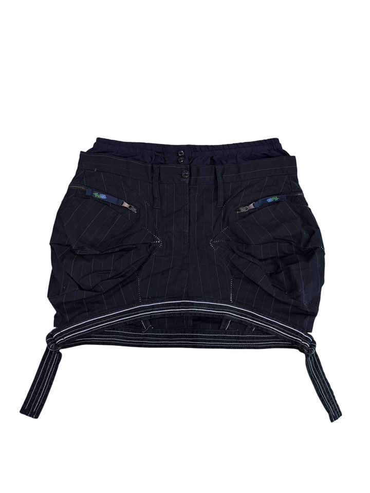 Marithé + François Girbaud pinstripe utility mini skirt