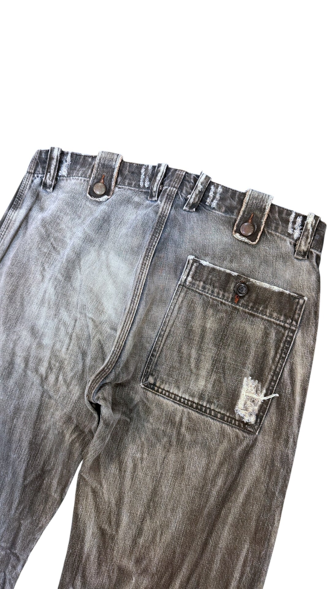 Diesel 2000s faded grey wide leg jeans