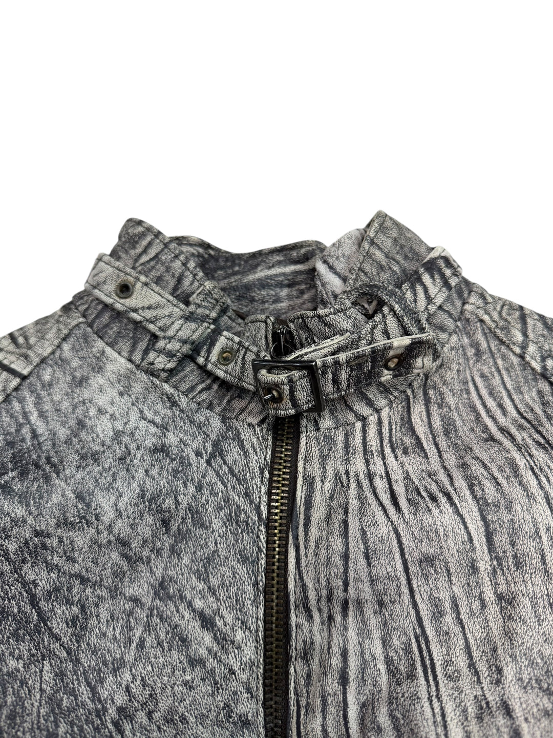 Vintage artisanal textured leather jacket extra small