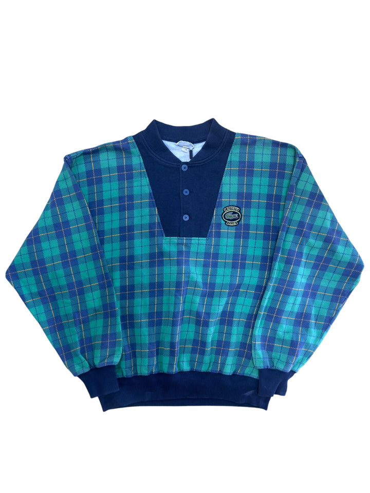 Chemise Lacoste vintage tartan sweatshirt extra large