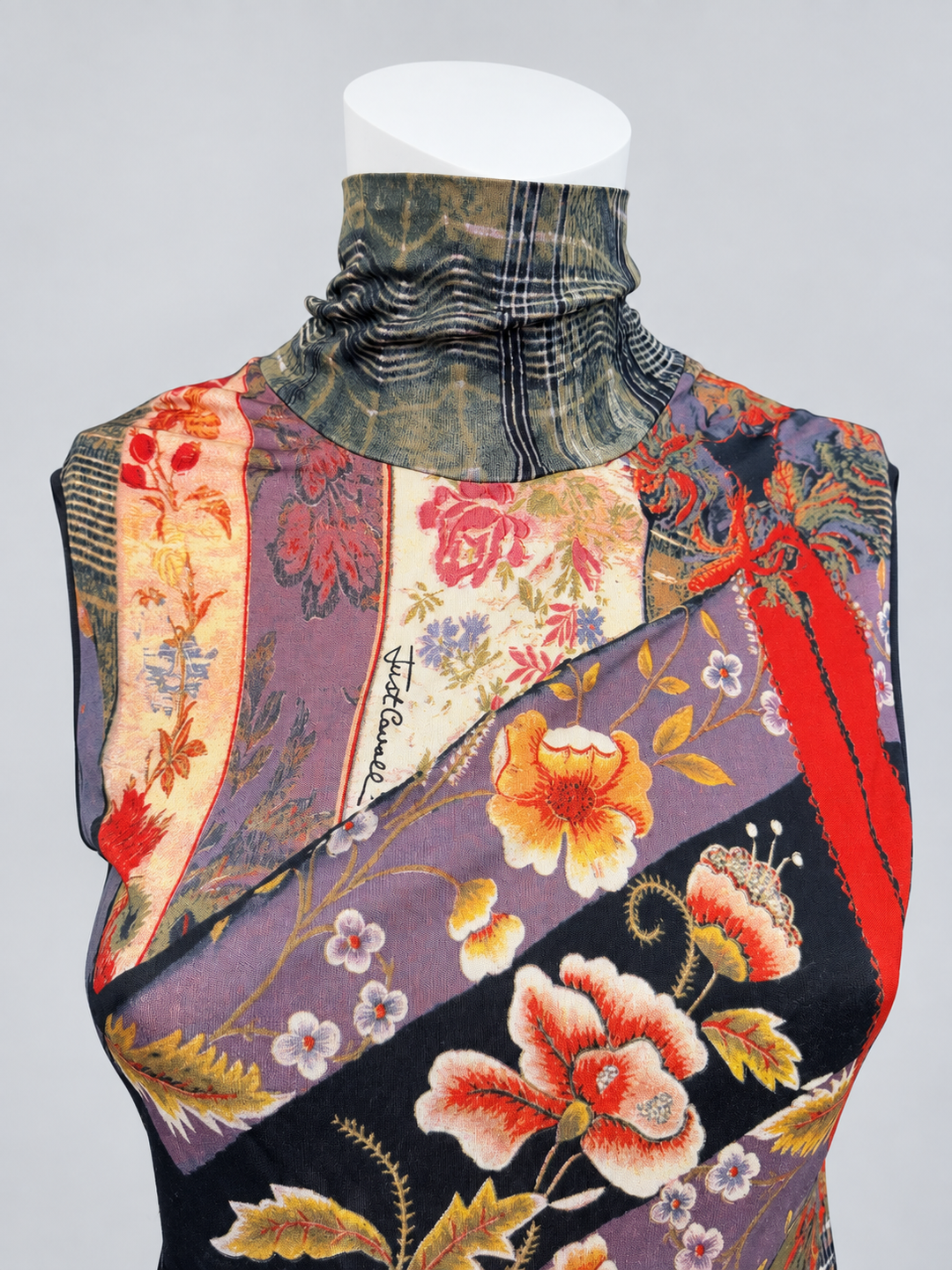 Just Cavalli patchwork floral sleeveless top