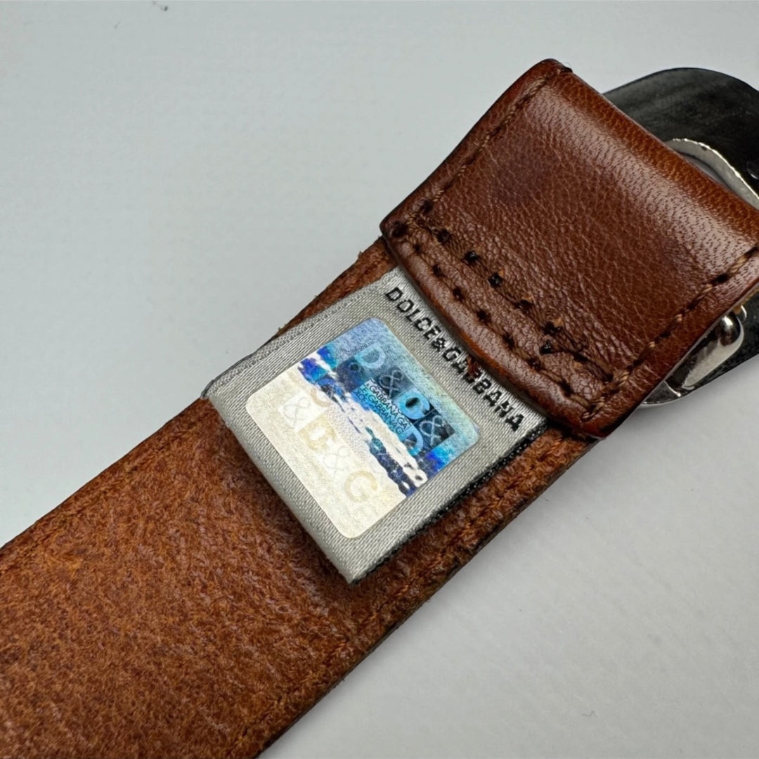 Dolce&Gabbana oversized logo buckle leather belt