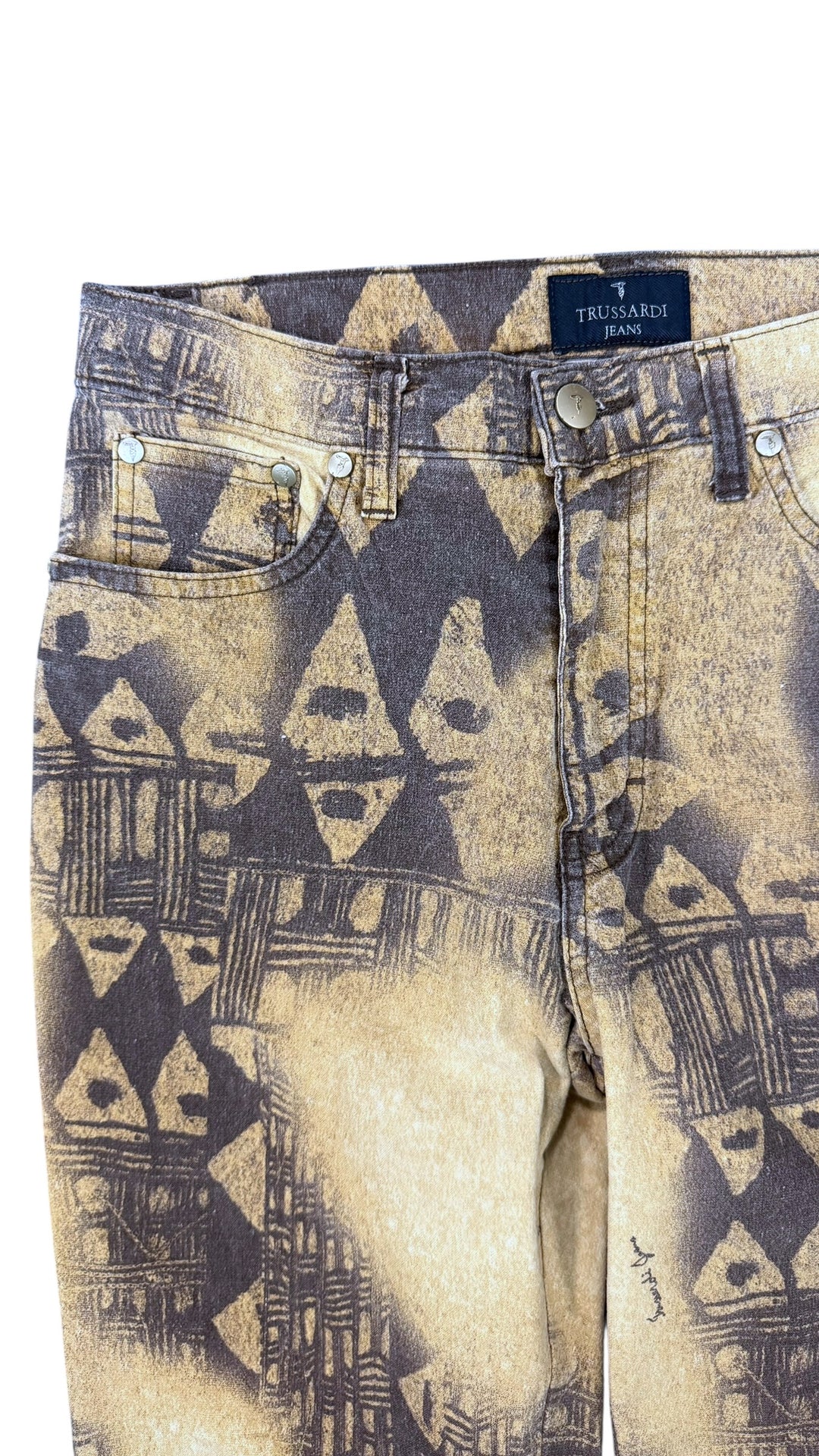 Trussardi vintage geometric print straight leg jeans