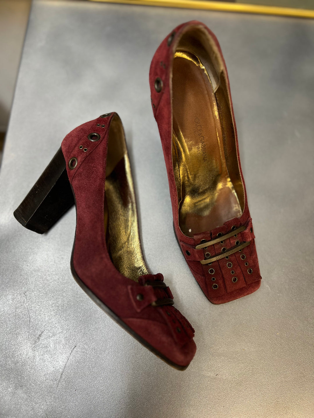 Dolce&Gabbana Suede Studded High Heels Size eu37