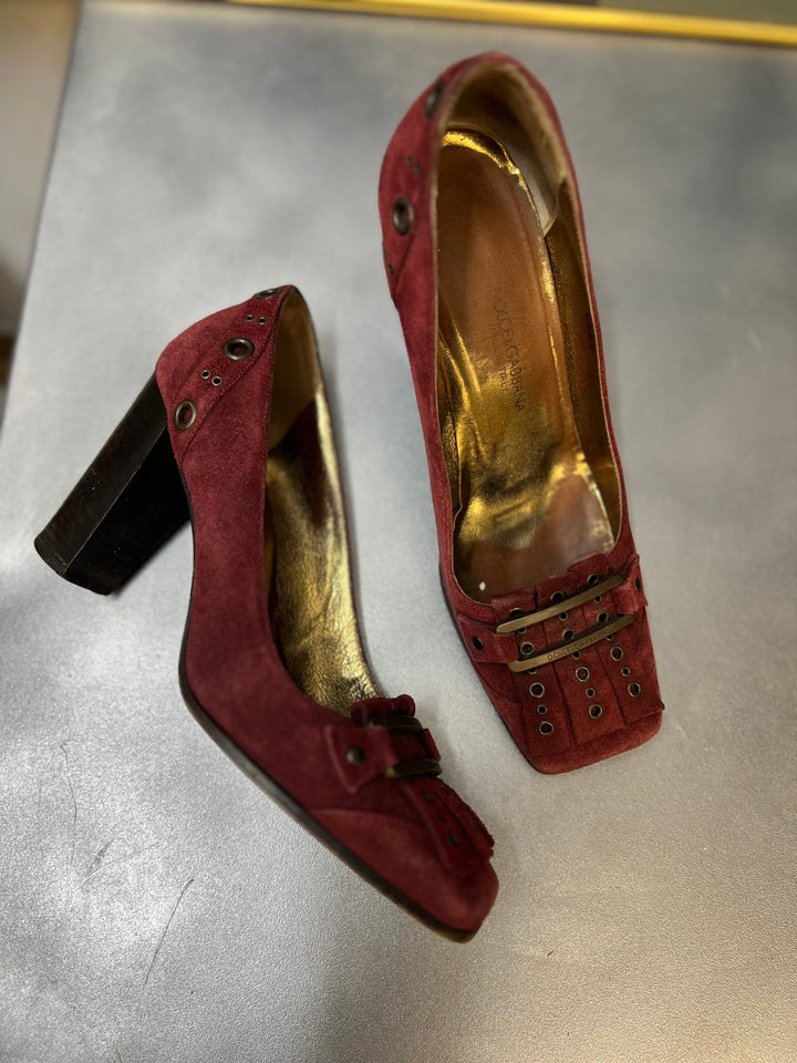 Dolce&Gabbana Suede Studded High Heels Size eu37