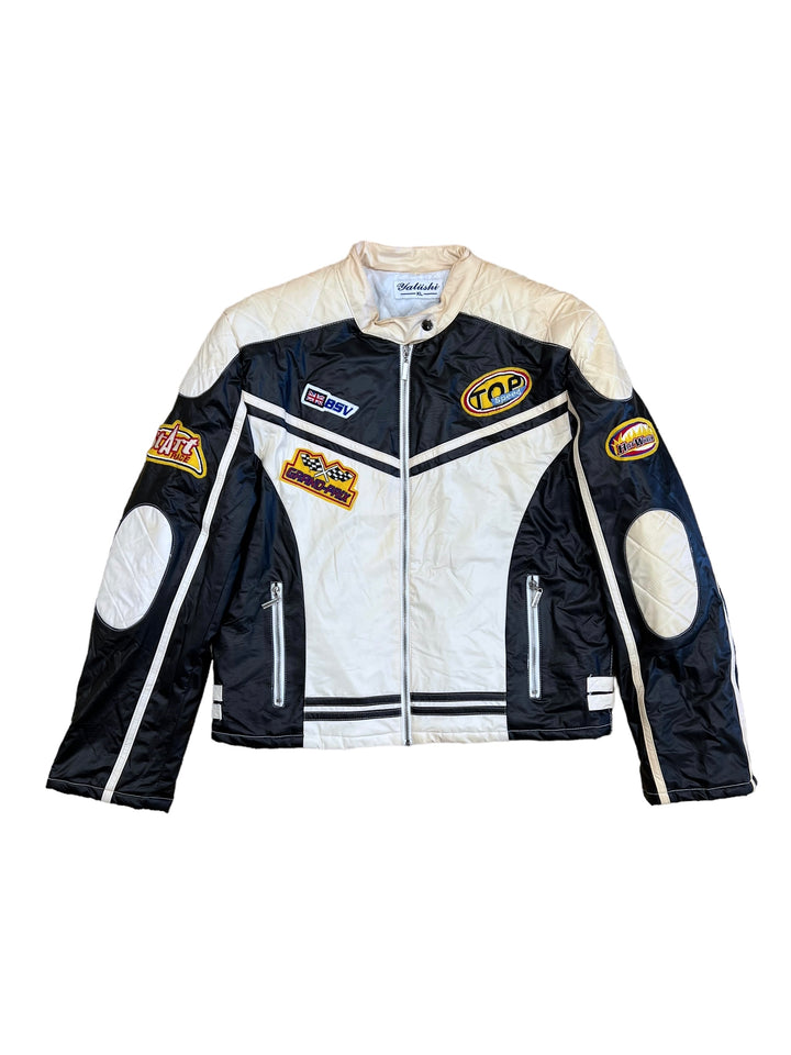 Vintage Y2k Racing Polyester Jacket Streetwear Women's Extra Large