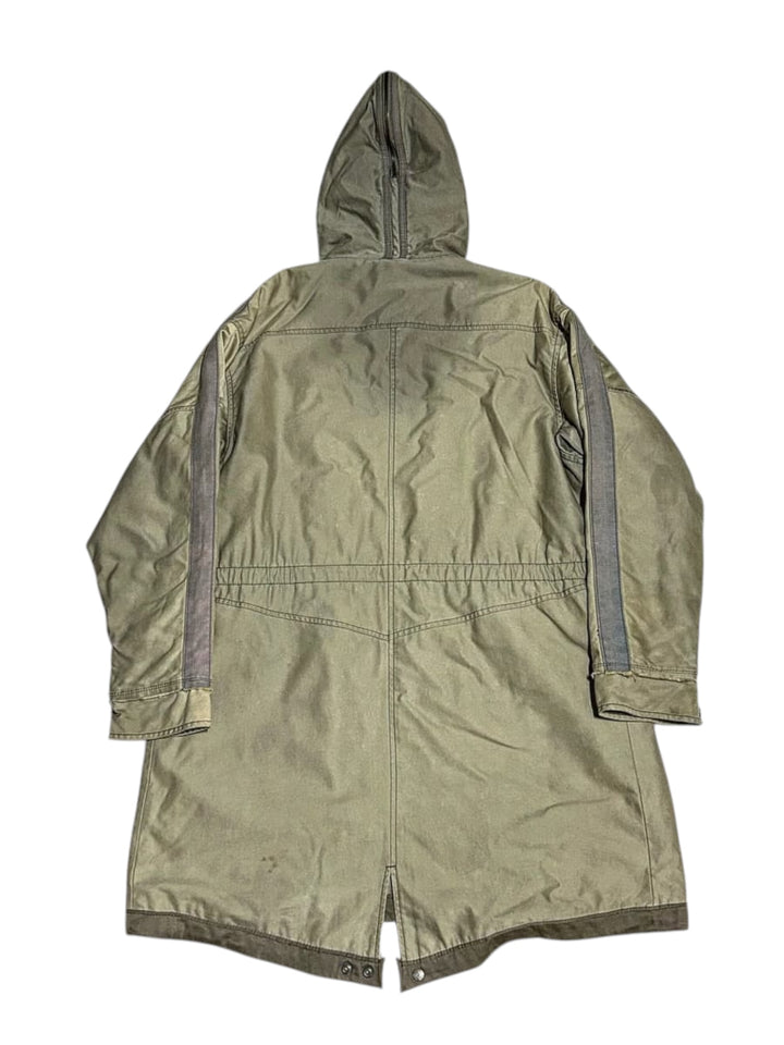 Diesel cotton military parka olive brown medium