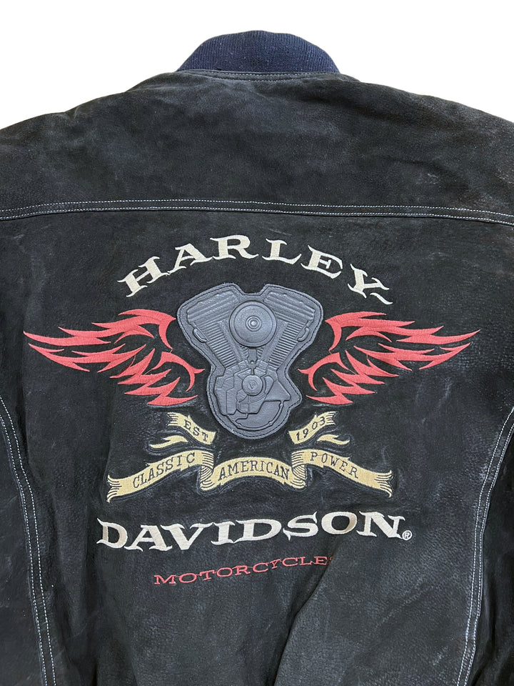 Harley-Davidson Black Suede Leather Jacket Men’s Large