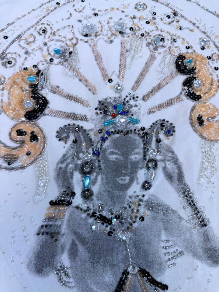 John Richmond embellished goddess graphic t-shirt