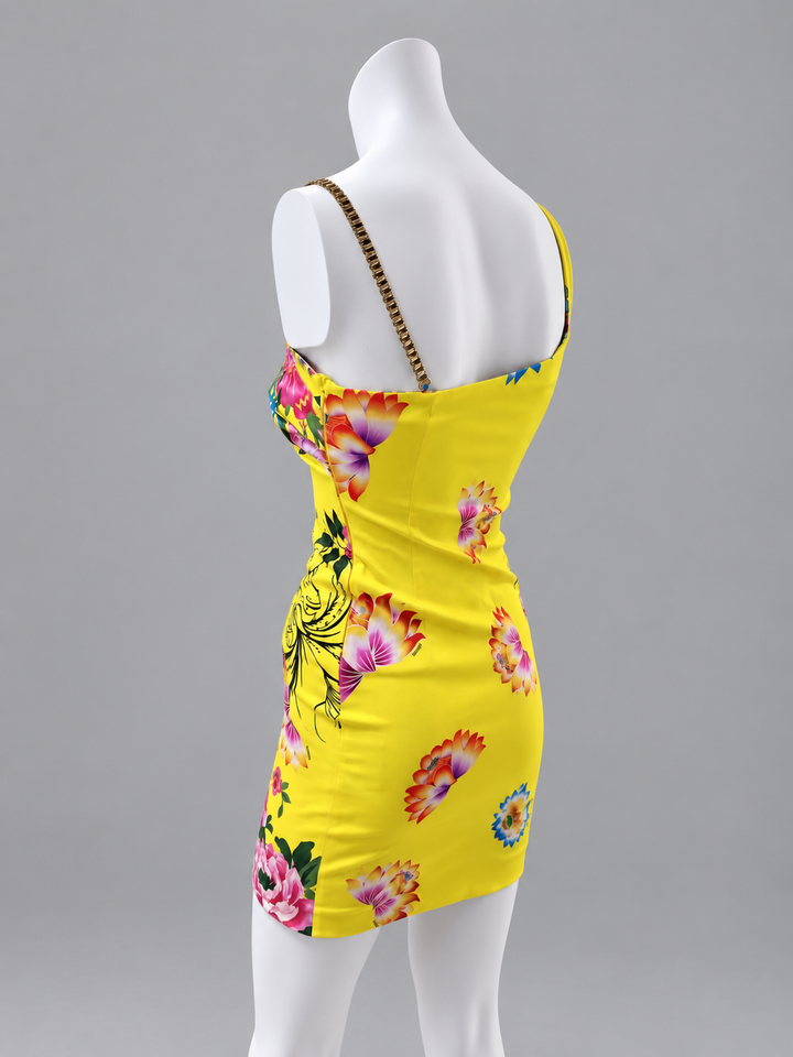 Versus Versace floral chain strap mini dress