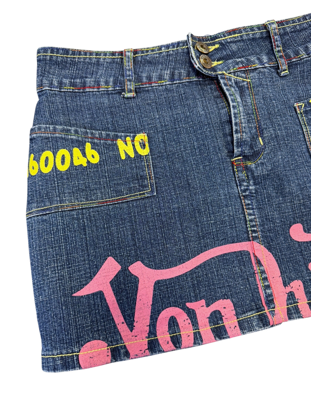 Vintage 90's Archive Von Dutch Denim Mini Skirt medium