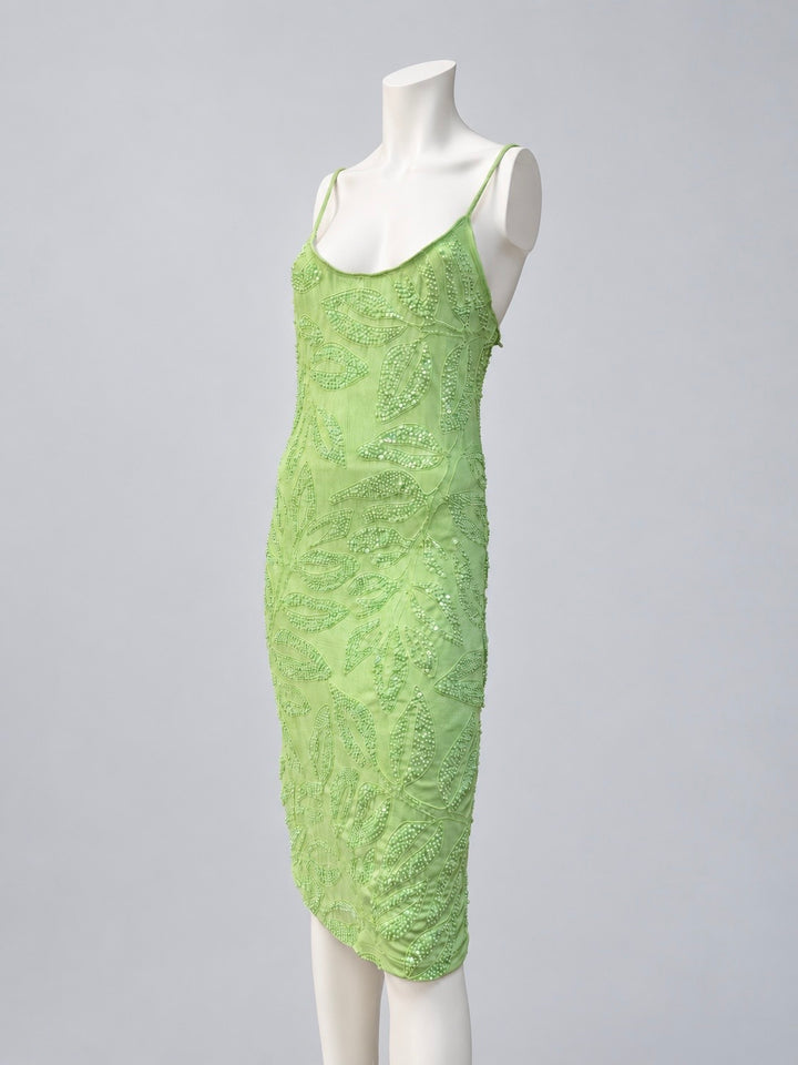 La Perla Vintage Beaded Mesh Mini Dress Small
