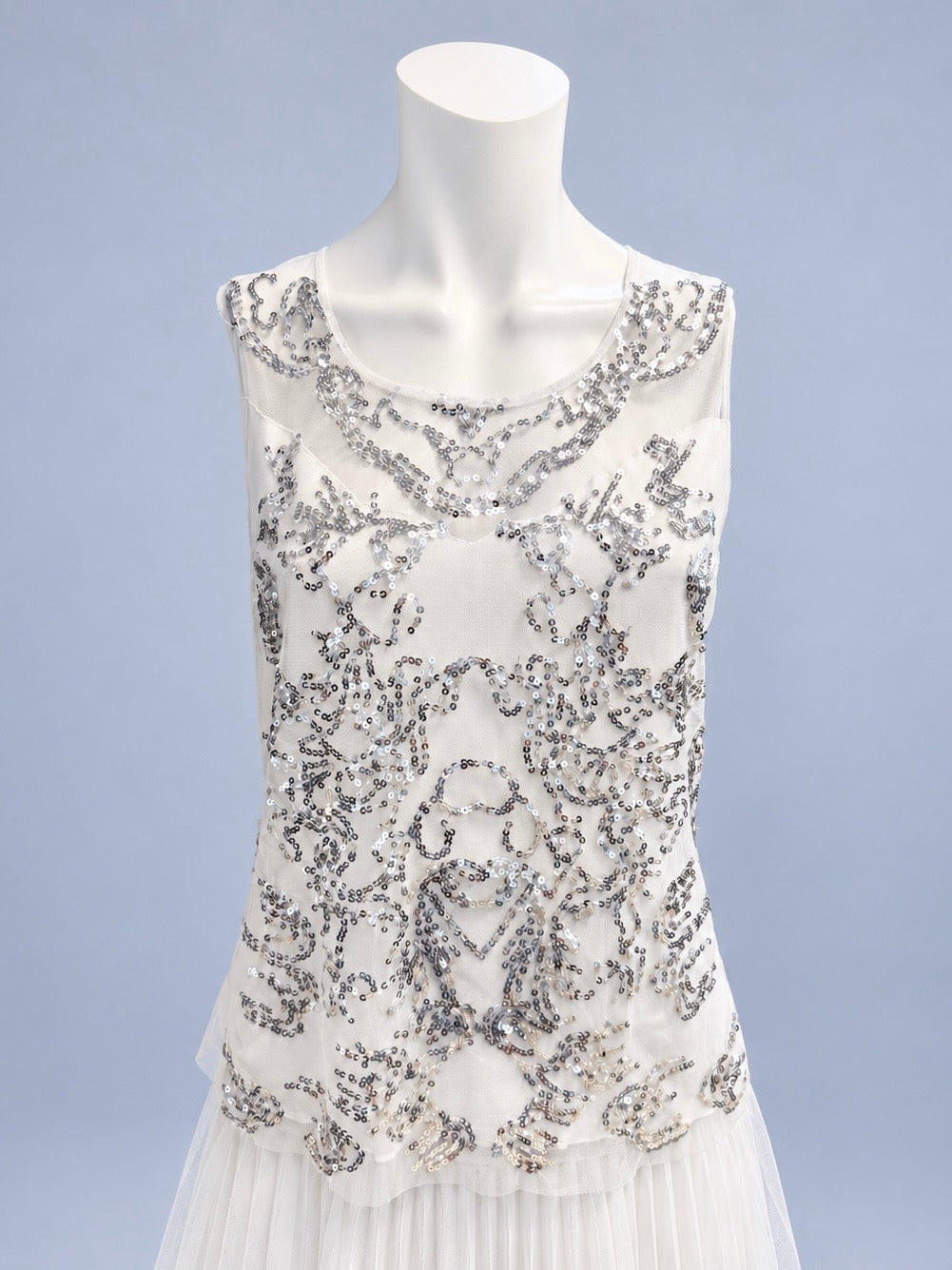 Krizia sheer sequin embroidered top