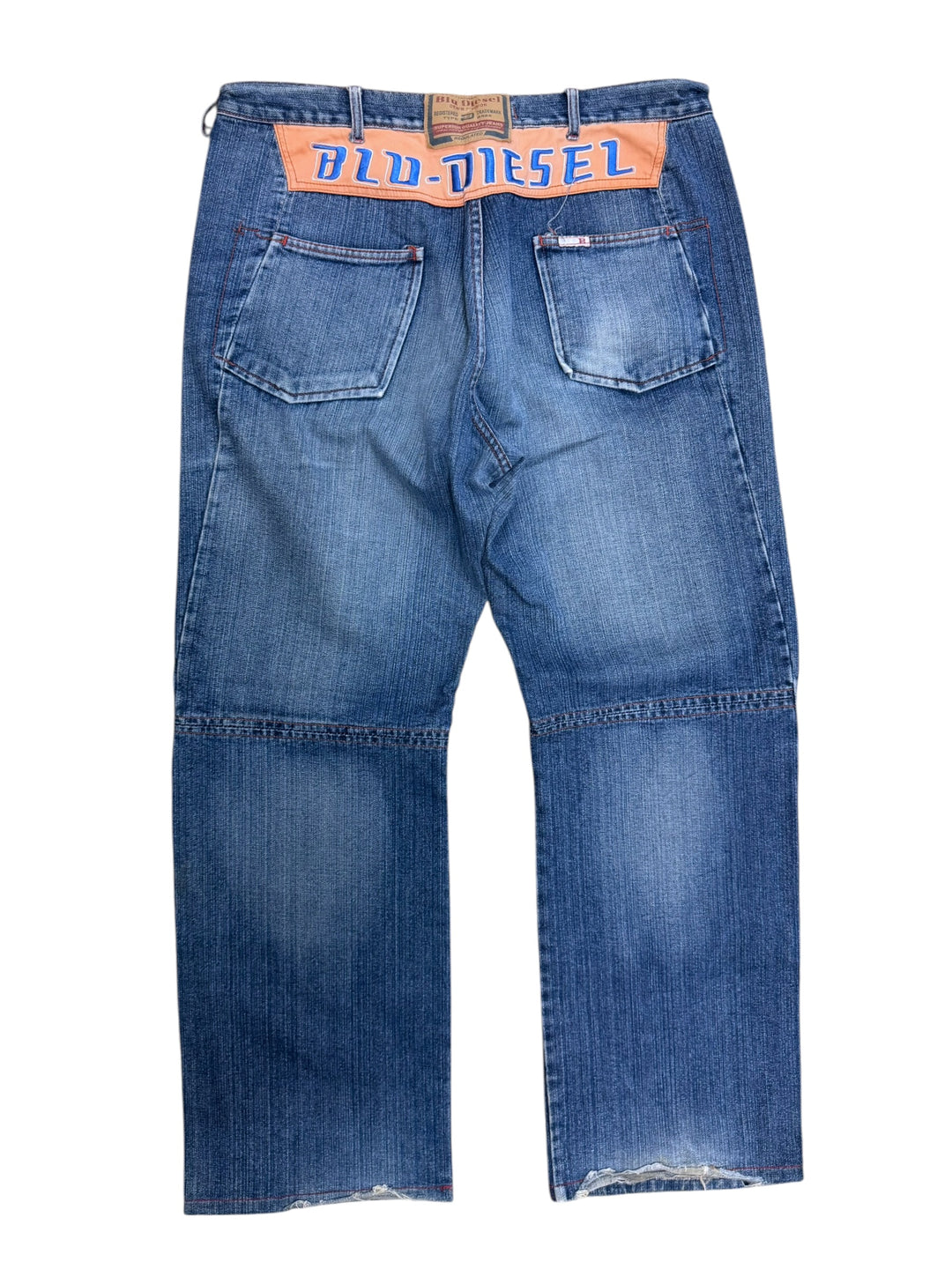 Blu Diesel logo panel wide leg jeans