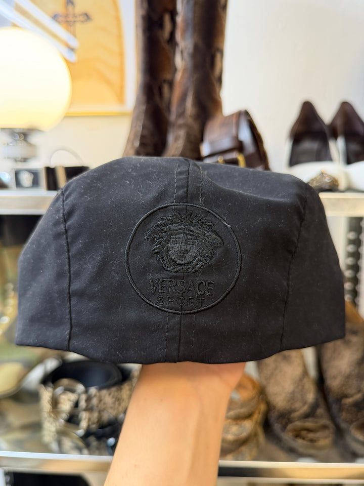 Versace Sport black Medusa flat cap (M)