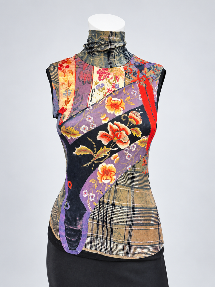 Just Cavalli patchwork floral sleeveless top