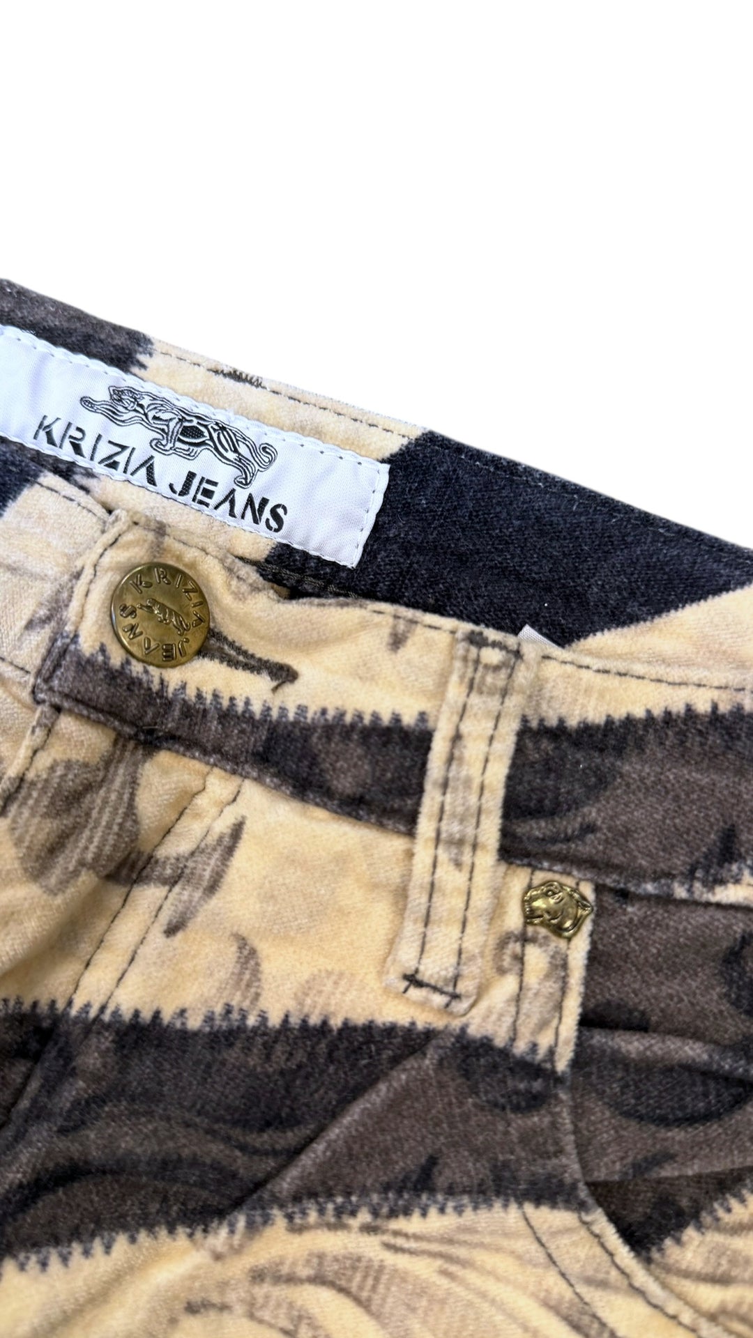 Krizia abstract baroque print straight pants