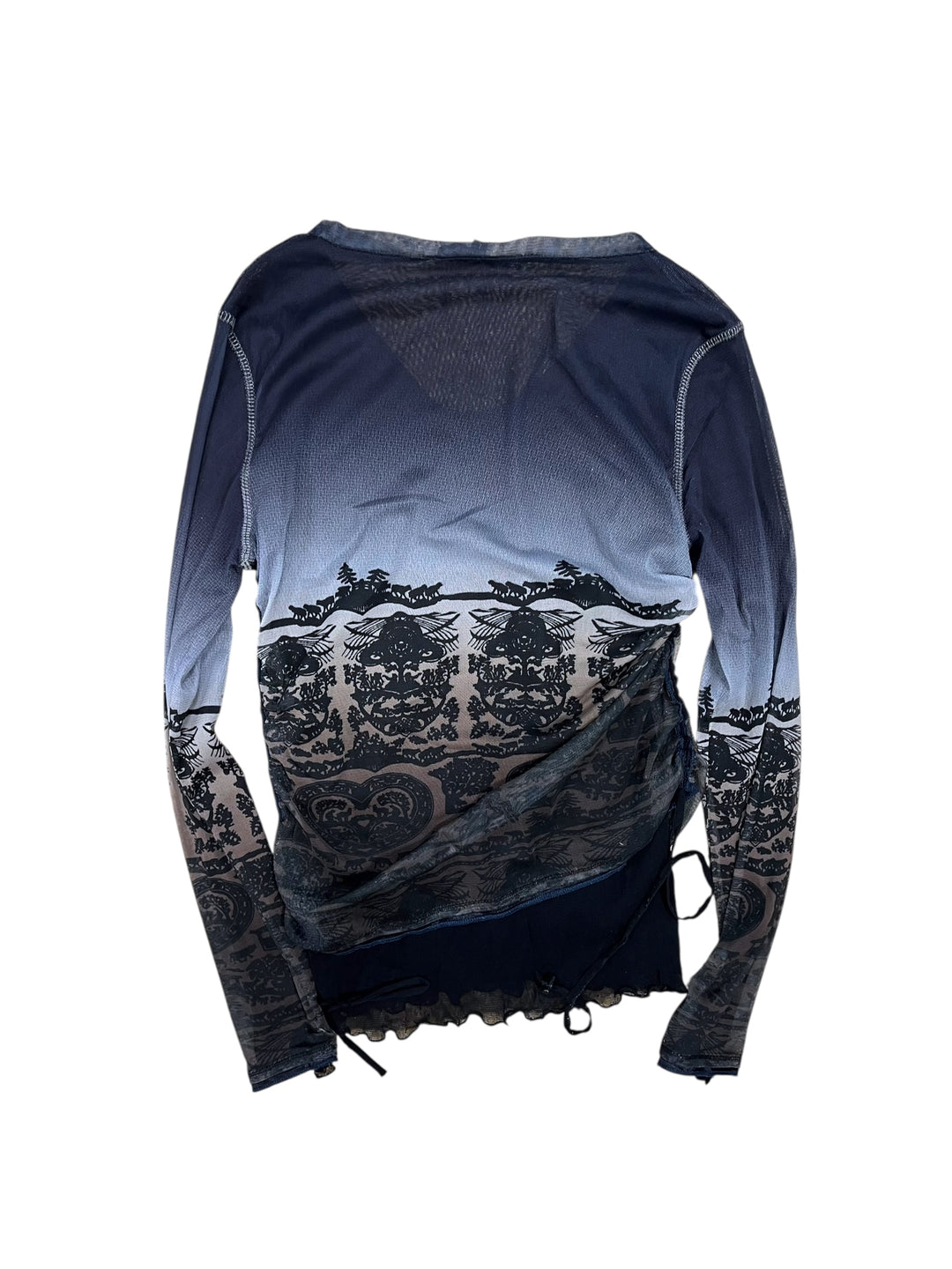 Camomilla Studio Fairy-Tale Mesh Ruched Long Sleeve Top Large