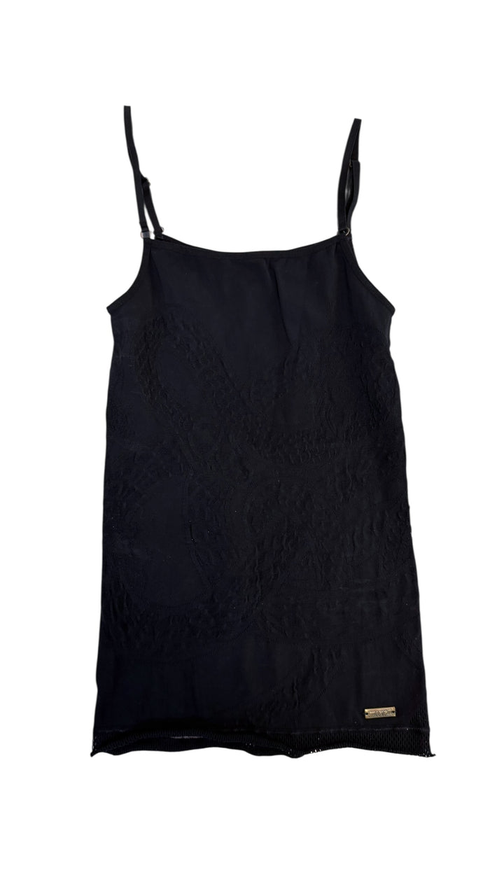 Just Cavalli mesh tank top with perforated/fishnet details